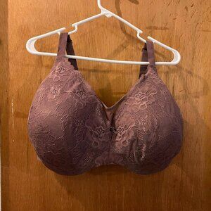 Size 44H - Cacique - Mauve Lightly-Lined Full Coverage Bra w/ Under Wire